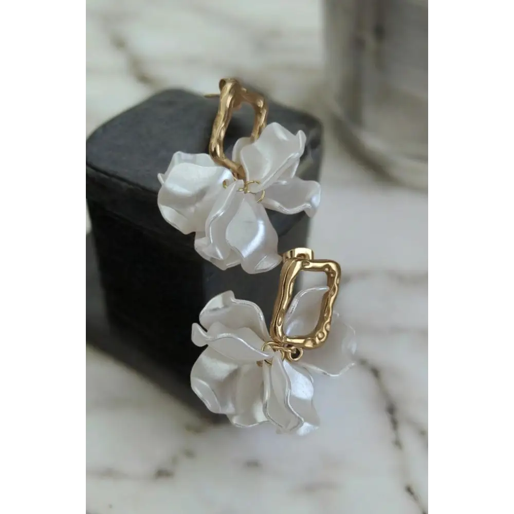 Adair Elegant 18K Gold-Plated Drop Earrings with Beaten Pearls - Earrings