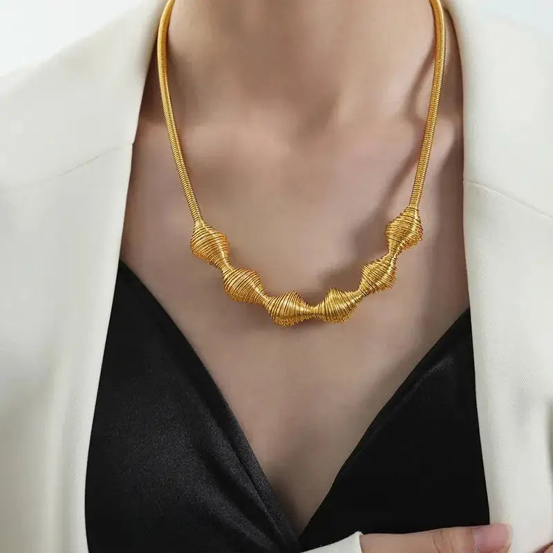 Adair Gold Plated Twisted Necklace - Necklace