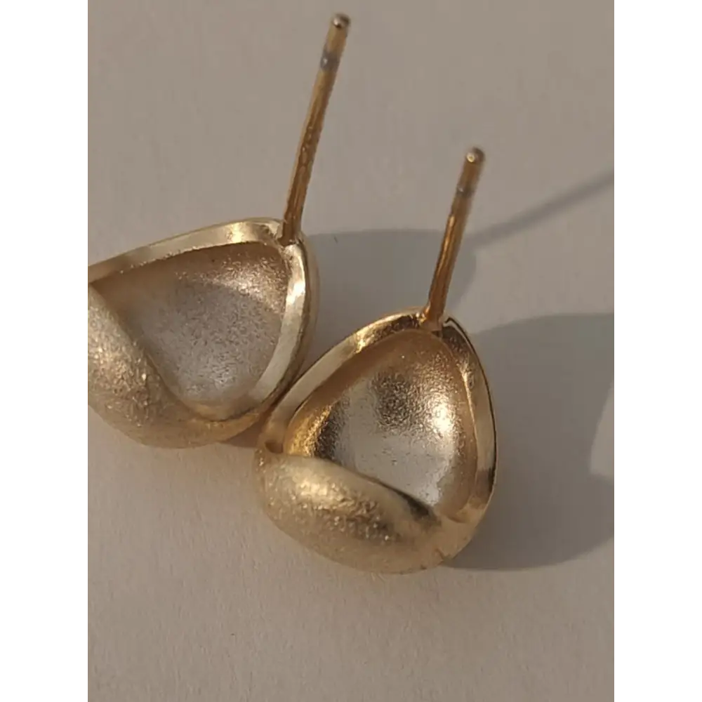 Adair Golden Color Studs Matte Finish - Earrings