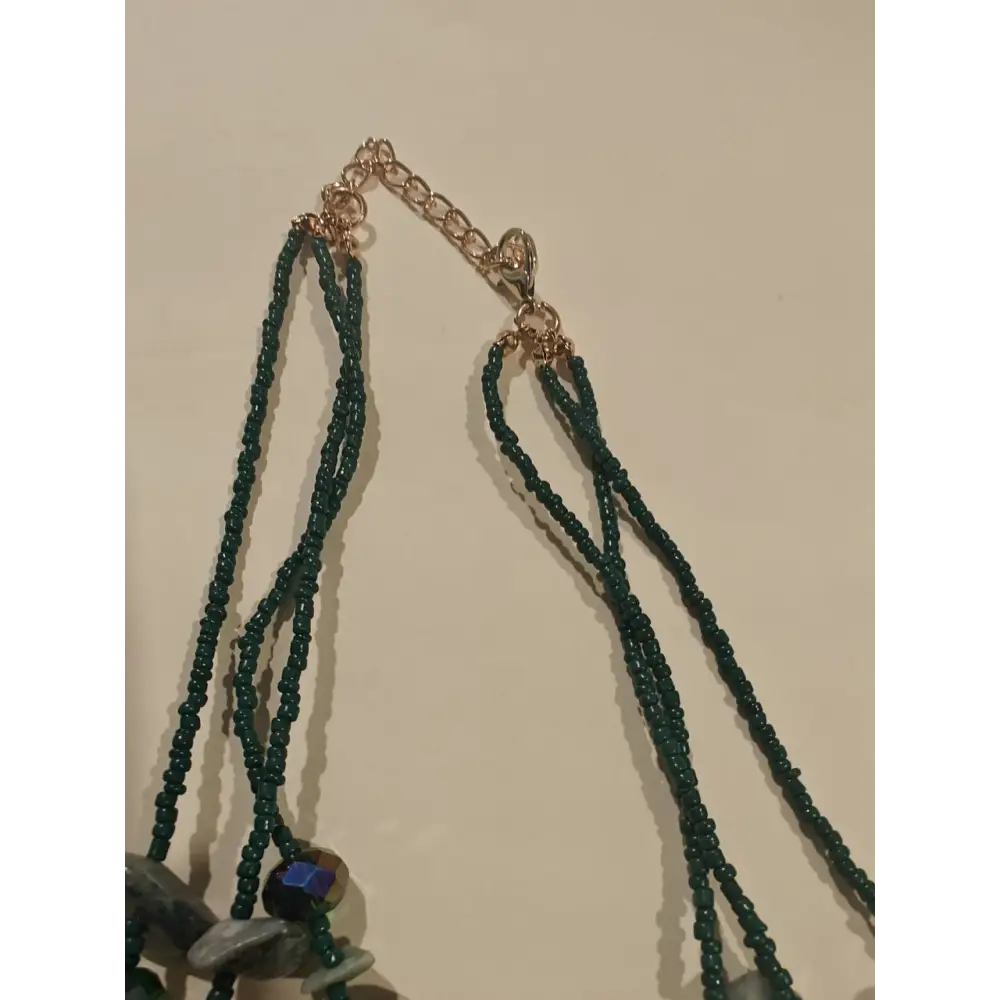 Adair Layers Green Necklace with Beads & Gems - Necklace