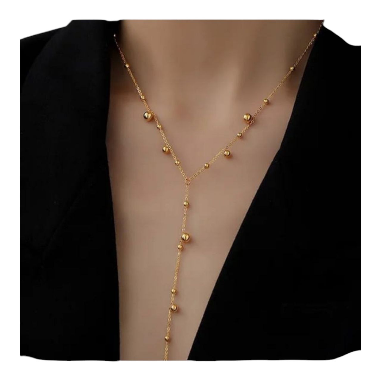 Adair Gold-Plated Beaded Y-Necklace for Women - Necklace