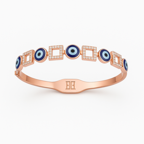 Evil Eye Rose Gold Bracelet – Dazzling Protection & Elegance By Adair Gems