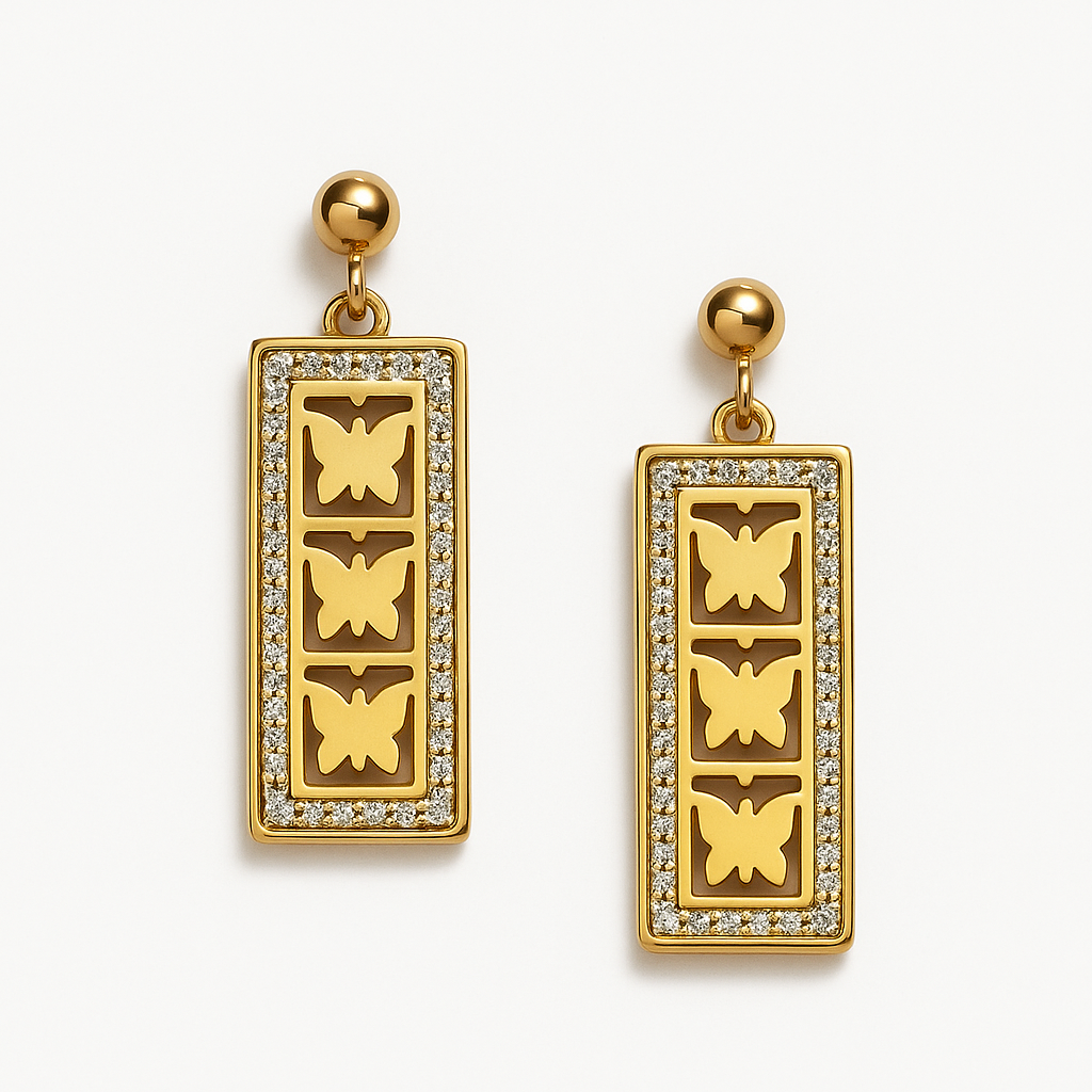 Golden Butterfly Drop Earrings – Dainty Elegance By Adair Gems