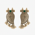Antique Gold Paisley Jhumka Earrings – Traditional & Timeless
