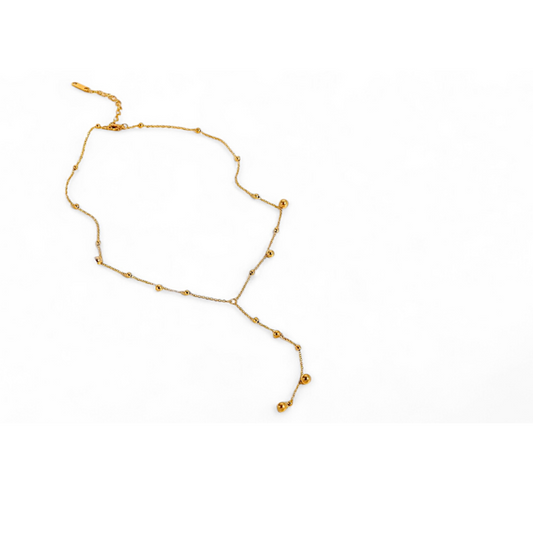 Adair gold-toned beaded Y-necklace for women, fashionable gold Y-necklace jewelry