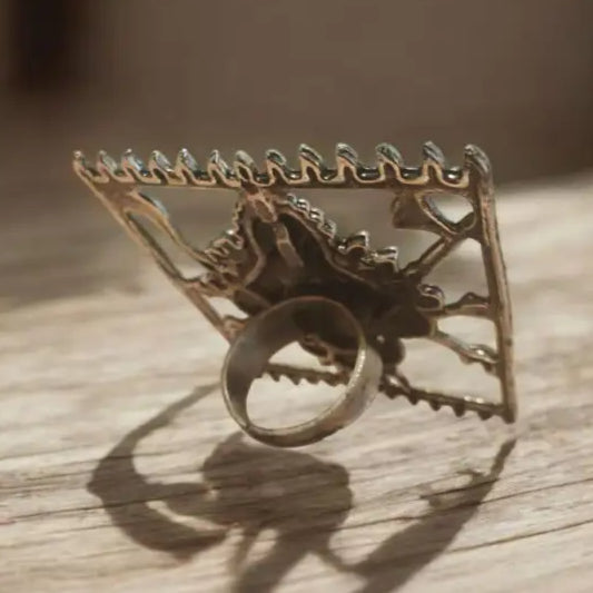 Adair Adjustable Brass Silver Plated Ring - Rings