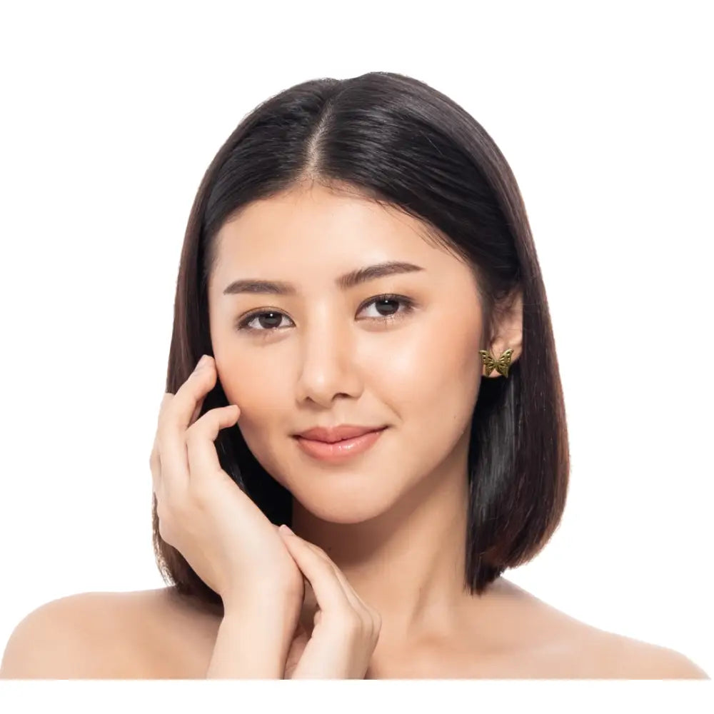 Adair Butterfly Plated 18K Gold-Inlaid Ear Studs - Earrings
