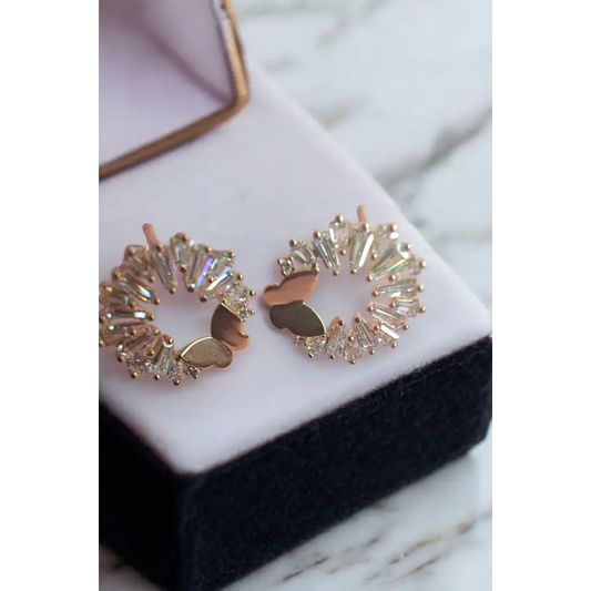 Adair Crystal Butterfly Earrings 18k Gold - Earrings