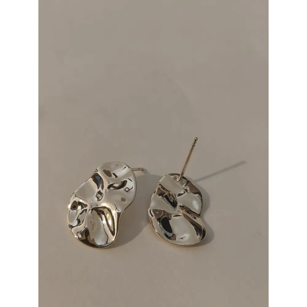 Adair Earrings Gold Beaten - Earrings