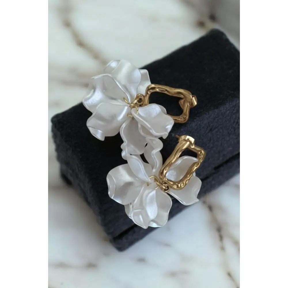 Adair Elegant 18K Gold-Plated Drop Earrings with Beaten Pearls - Earrings