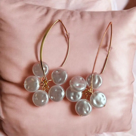 Adair Freshwater Crushed Pearls Earrings - Earrings