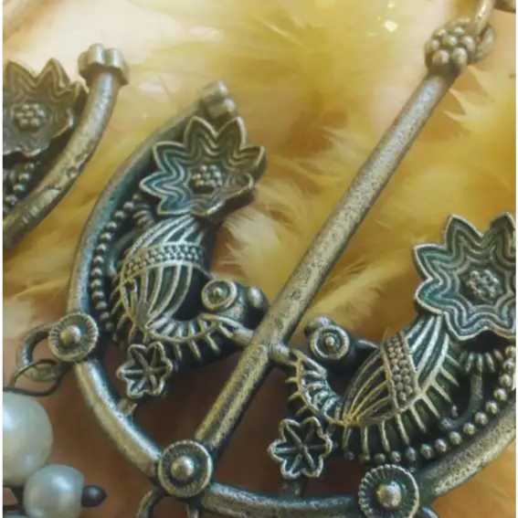 Adair German Silver-Plated Stone-Studded & Beaded Drop Earrings - Earrings