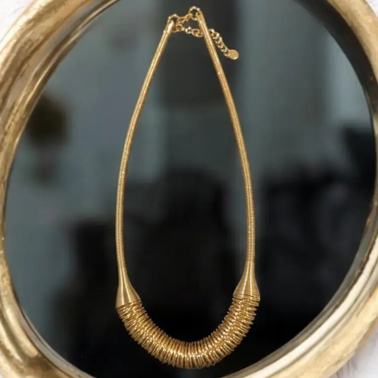 Adair Gold Plated Spring Design Necklace - Necklace