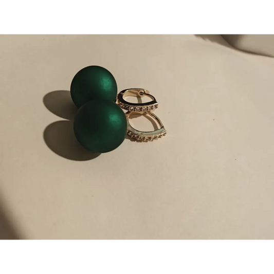 Adair Green Crystal Ball Earrings - Earrings