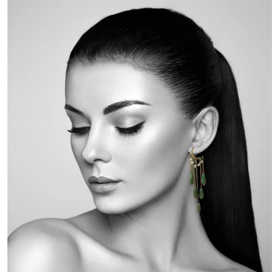 Adair Hoop Light Green Crystal Earring - Earrings