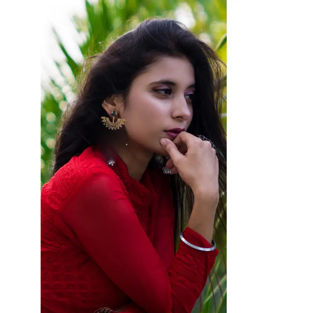 Adair Radiant Gold Fan Drop Earrings - Earrings