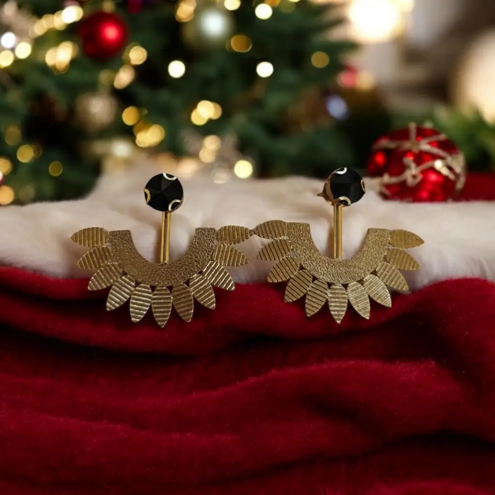Adair Radiant Gold Fan Drop Earrings - Earrings