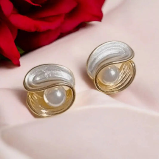 Adair Shell Designer Pearl Earrings - Earrings