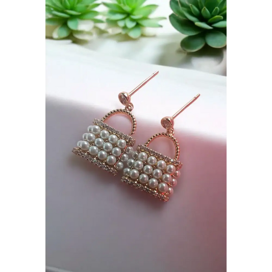 Adair’s Golden Pearl Lock Earrings - Earrings