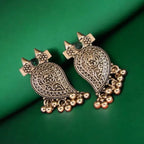 Antique Gold Paisley Jhumka Earrings – Traditional & Timeless - Earrings