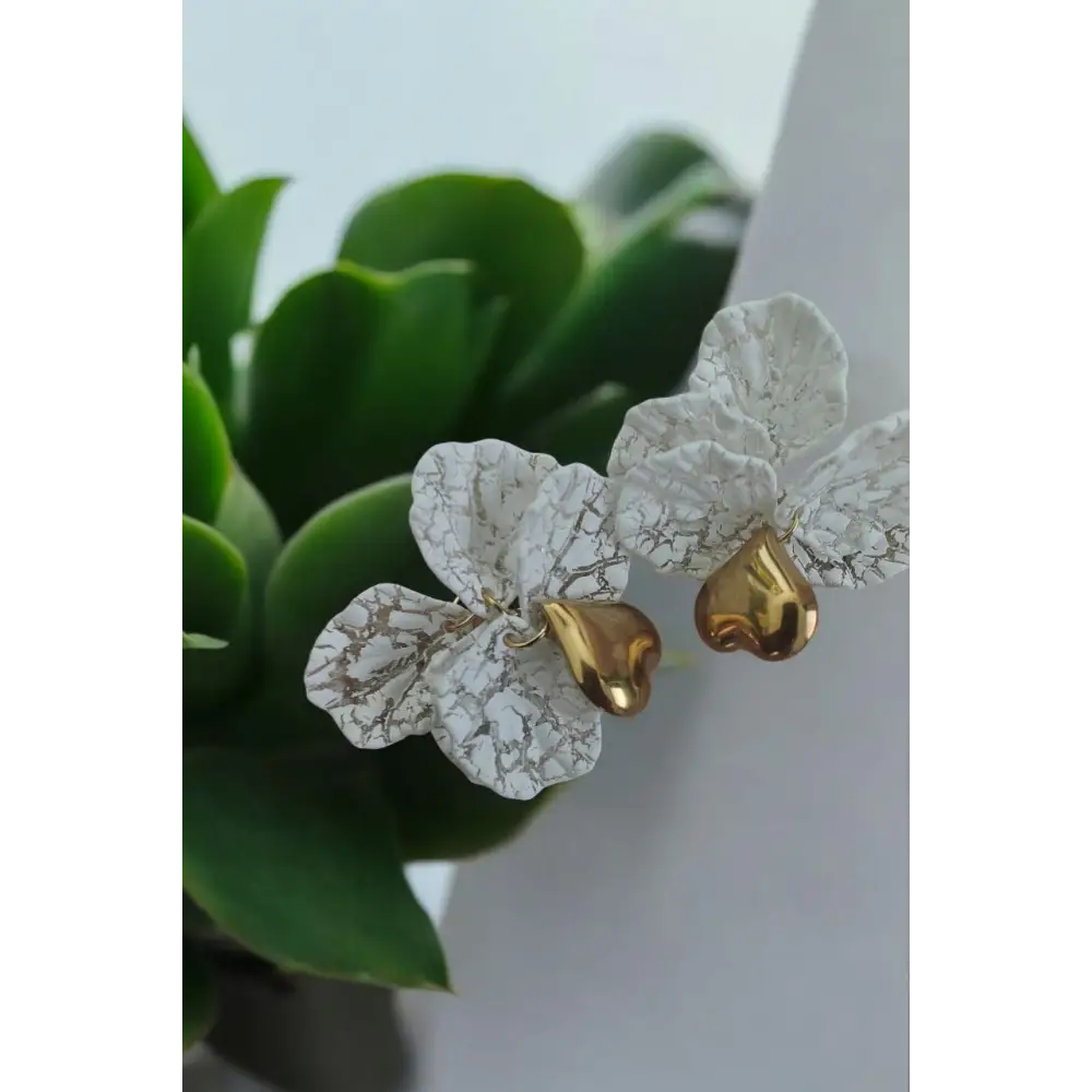 Elegant Heart-Shaped Drop Earrings with 18K Gold Plating - Earrings