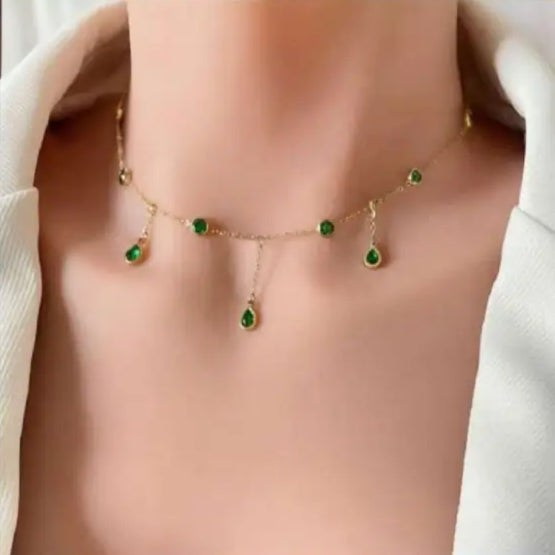 Emerald Drop Gold Mangalsutra 