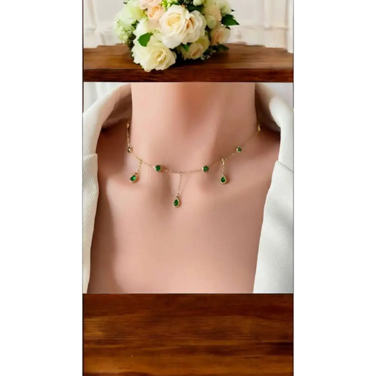 Emerald Drop Gold Mangalsutra 