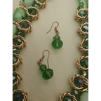 Golden-green Geometric Chunky collar bib necklace golden green Statement Jewellery - Necklace