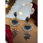Midnight Glam Black & Gold Earrings – Elegant Statement Piece by Adairgems - Earrings