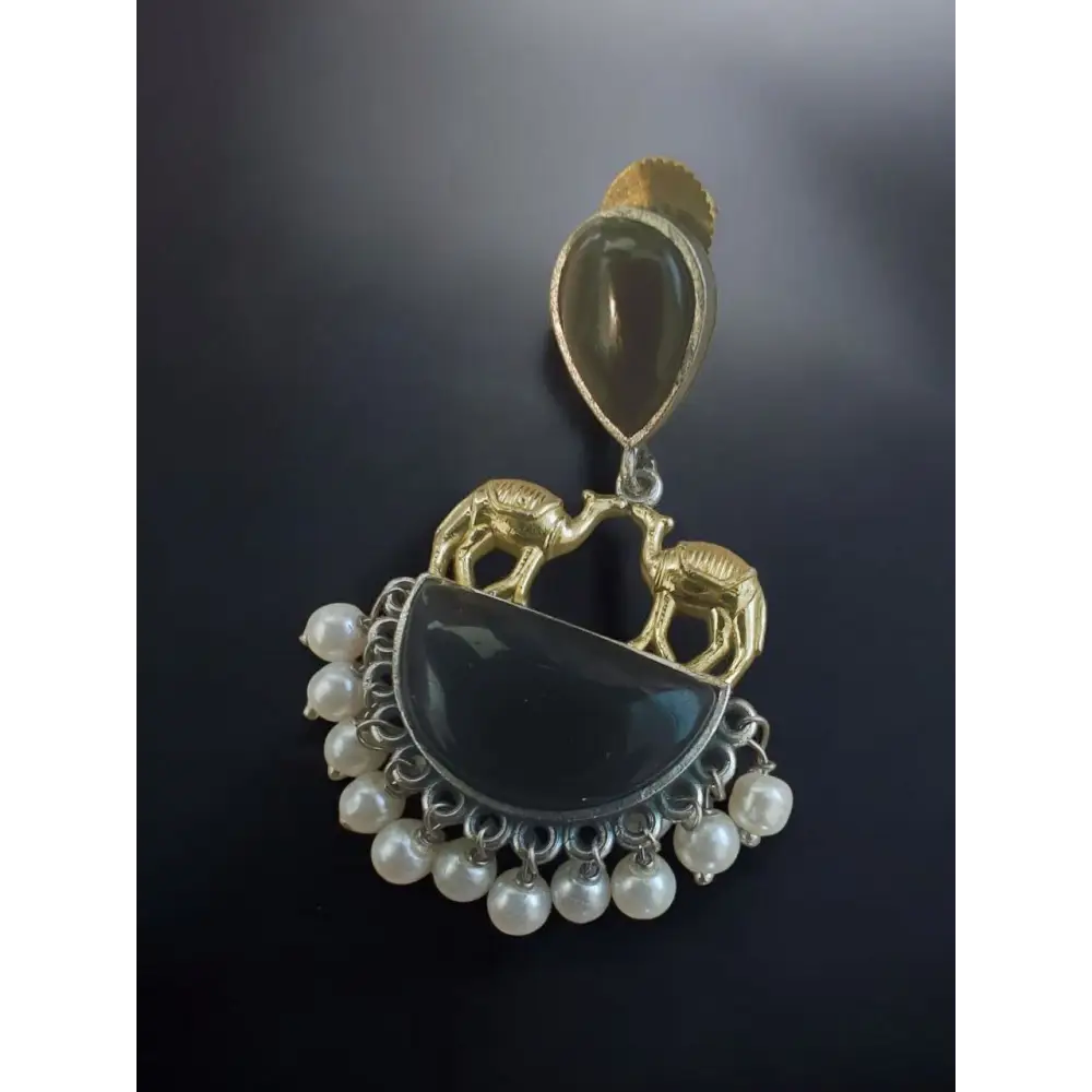 Midnight Glam Black & Gold Earrings – Elegant Statement Piece by Adairgems - Earrings