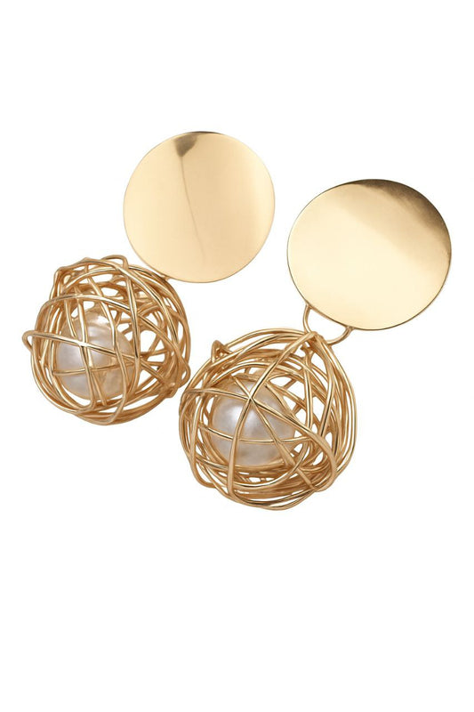 Adair Gold-Toned Net Intricate Earrings - Earrings