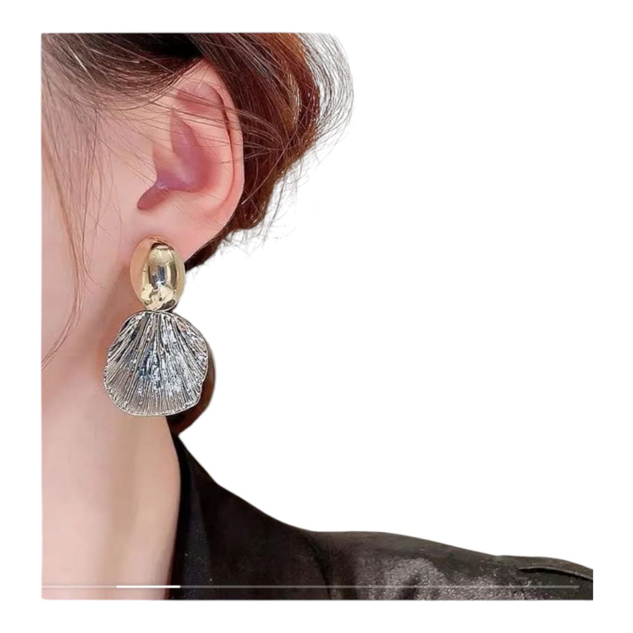Adair Dual-Tone Shell Drop Earrings