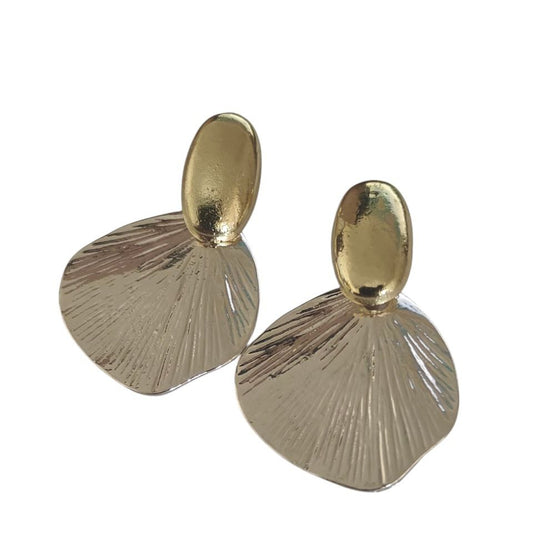 Adair Dual-Tone Shell Drop Earrings